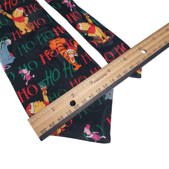 Vintage Disney Winnie Pooh Christmas Ho Ho Ho Novelty Tie Tigger Eeyore Piglet - Picture 3 of 5